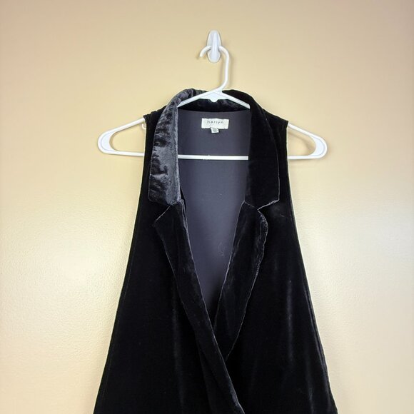 Anthropologie Harlyn Silk-Velvet Tuxedo Jumpsuit – Black Sz SP - Picture 5 of 13